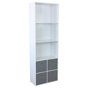 Home Basics 4 Cube Shelf with Four Bins, White $80.00 EACH, CASE PACK OF 1