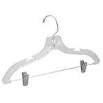 Load image into Gallery viewer, Home Basics Graceful Curve Crystal Plastic Hanger with Metal Pants Clip, (Pack of 3), Clear $3.00 EACH, CASE PACK OF 24
