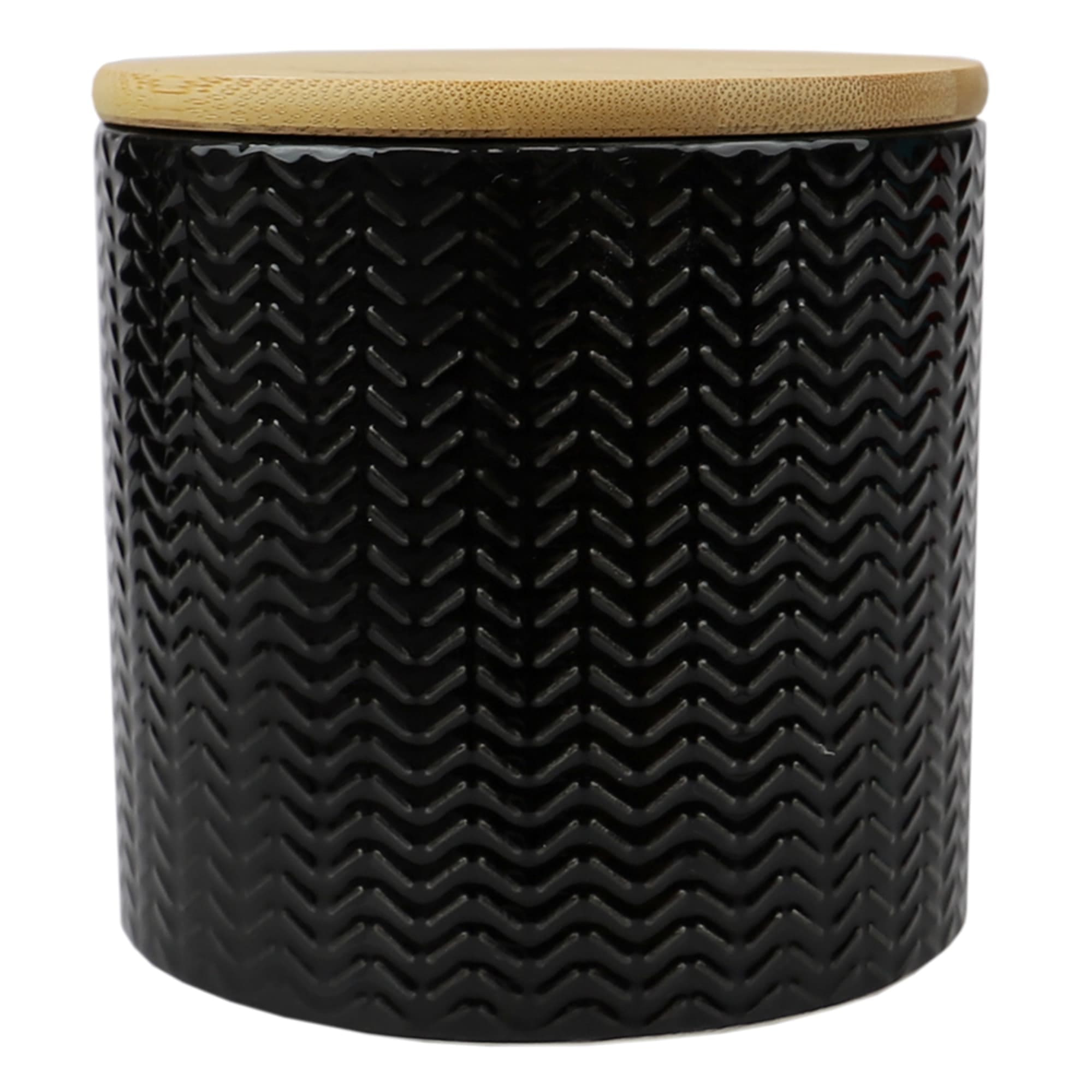 Home Basics Wave Small Ceramic Canister, Black $5.00 EACH, CASE PACK OF 12
