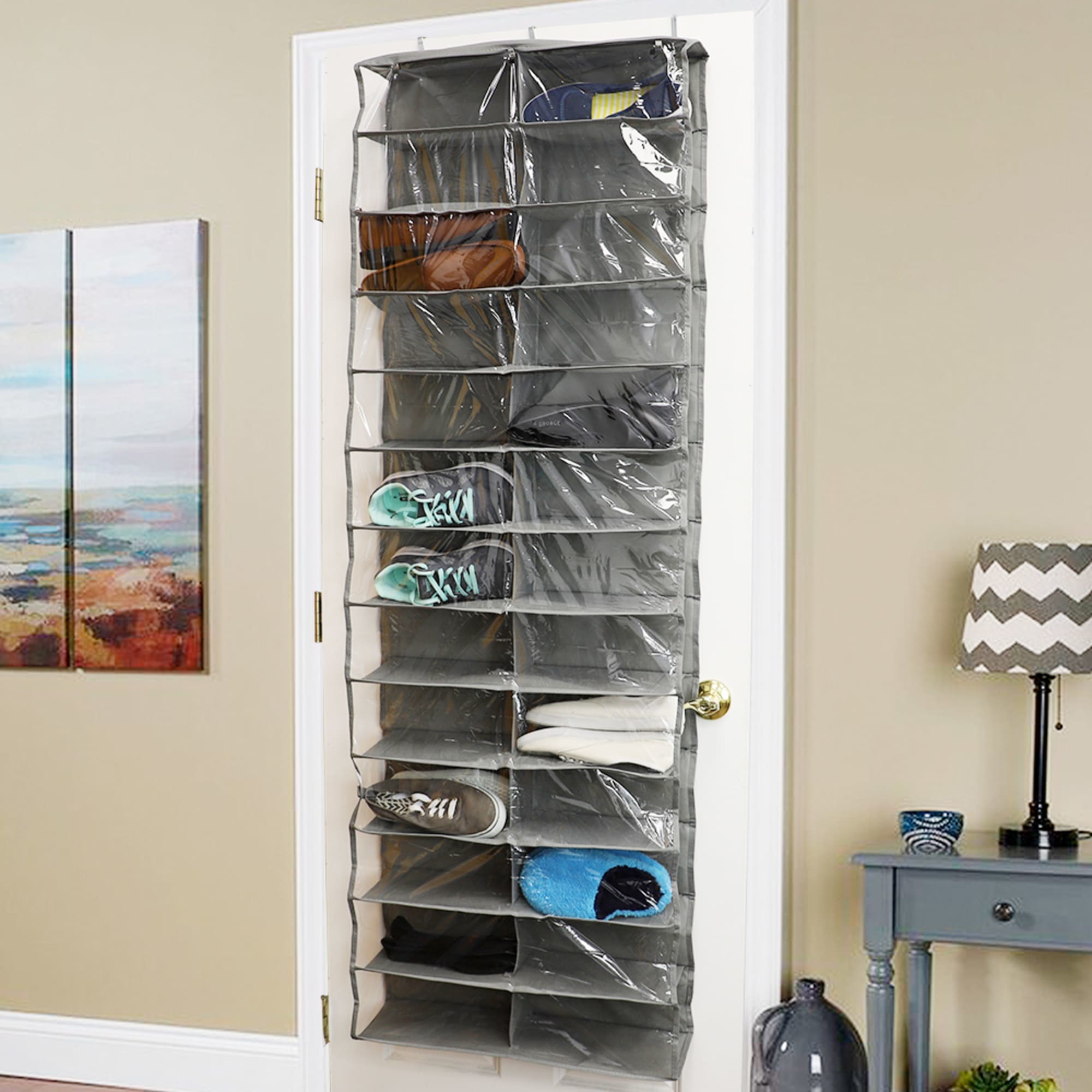 Clear door shoe on sale organizer