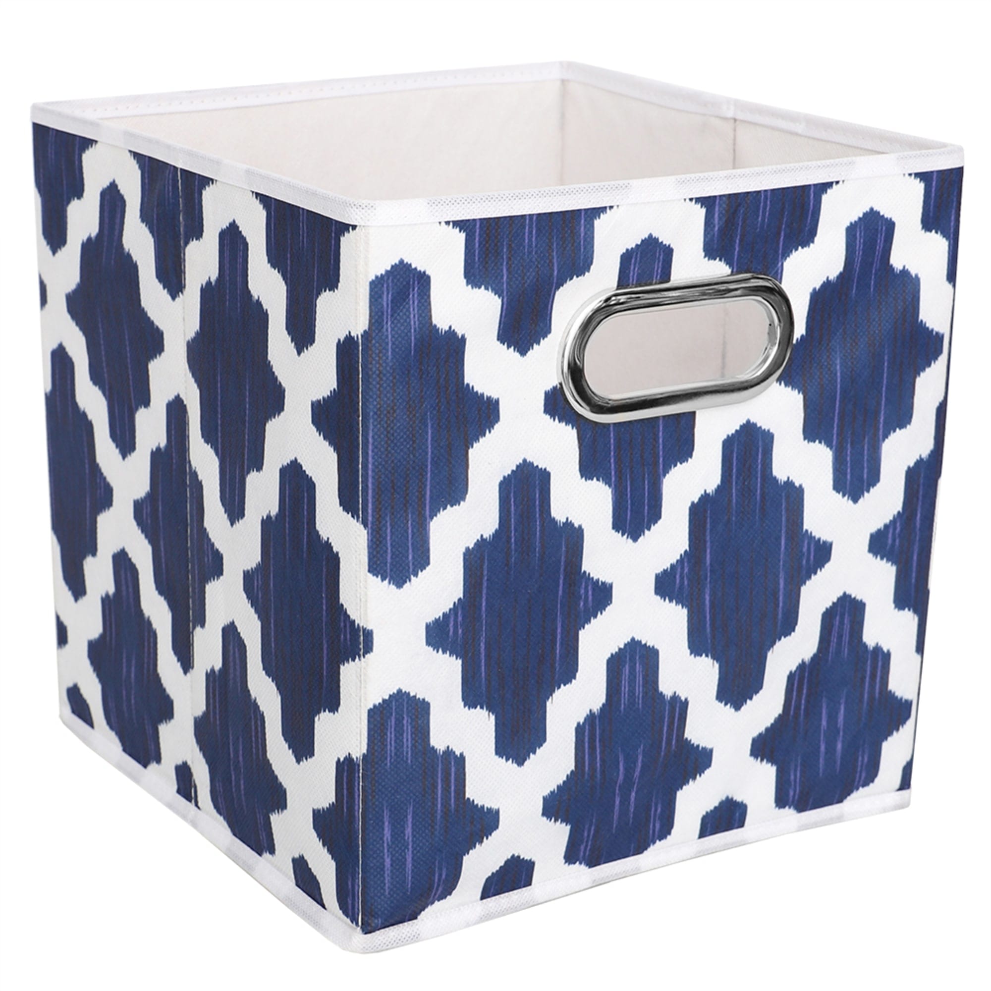 Home Basics Lattice Collapsible Non-Woven Storage Bin with Grommet Handle, Navy $5.00 EACH, CASE PACK OF 12