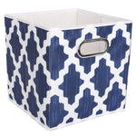 Load image into Gallery viewer, Home Basics Lattice Collapsible Non-Woven Storage Bin with Grommet Handle, Navy $5.00 EACH, CASE PACK OF 12
