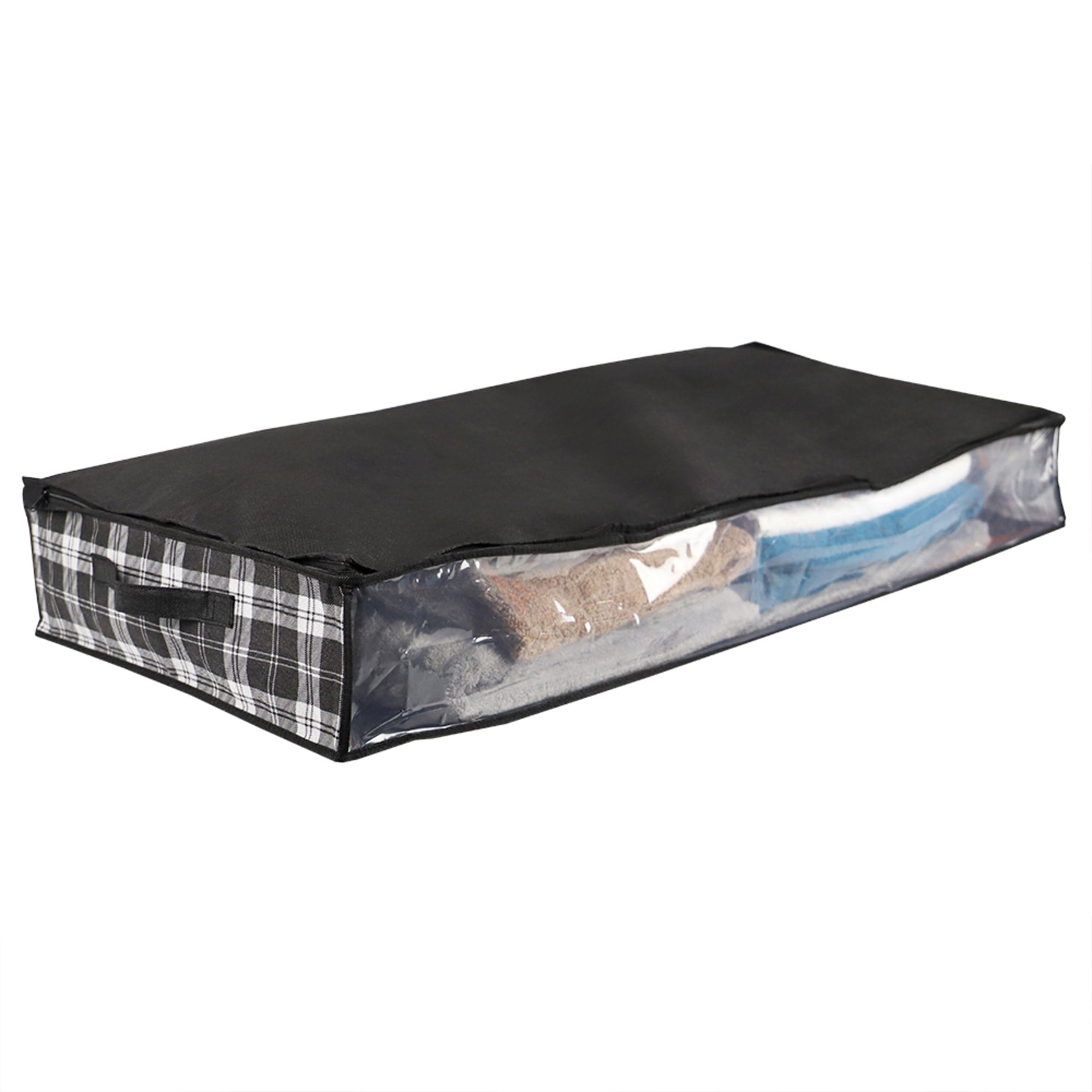 Home Basics Plaid Non-Woven Under the Bed Storage Bag with See-through Front Panel, Black
 $4.00 EACH, CASE PACK OF 12