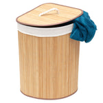 Load image into Gallery viewer, Home Basics Folding Corner Bamboo Hamper with Liner, Natural $15 EACH, CASE PACK OF 6
