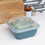Load image into Gallery viewer, Home Basics Plastic Container with Strainer Basket and Clear Lid, Multi-Color $2.00 EACH, CASE PACK OF 12
