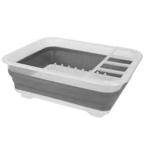 Home Basics Collapsible Plastic and Silicone Dish Rack, Clear $5.00 EACH, CASE PACK OF 12