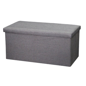 Home Basics Faux Linen Storage Ottoman, Grey $25.00 EACH, CASE PACK OF 4