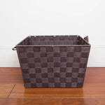 Load image into Gallery viewer, Home Basics Polyester Woven Strap Open Bin, Brown $5.00 EACH, CASE PACK OF 6
