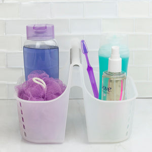 Home Basics Two Compartment Plastic Shower Tote with Non-Slip Handle $3.00 EACH, CASE PACK OF 12
