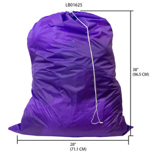 Home Basics Nylon Laundry Bag with Drawstring Closure - Assorted Colors