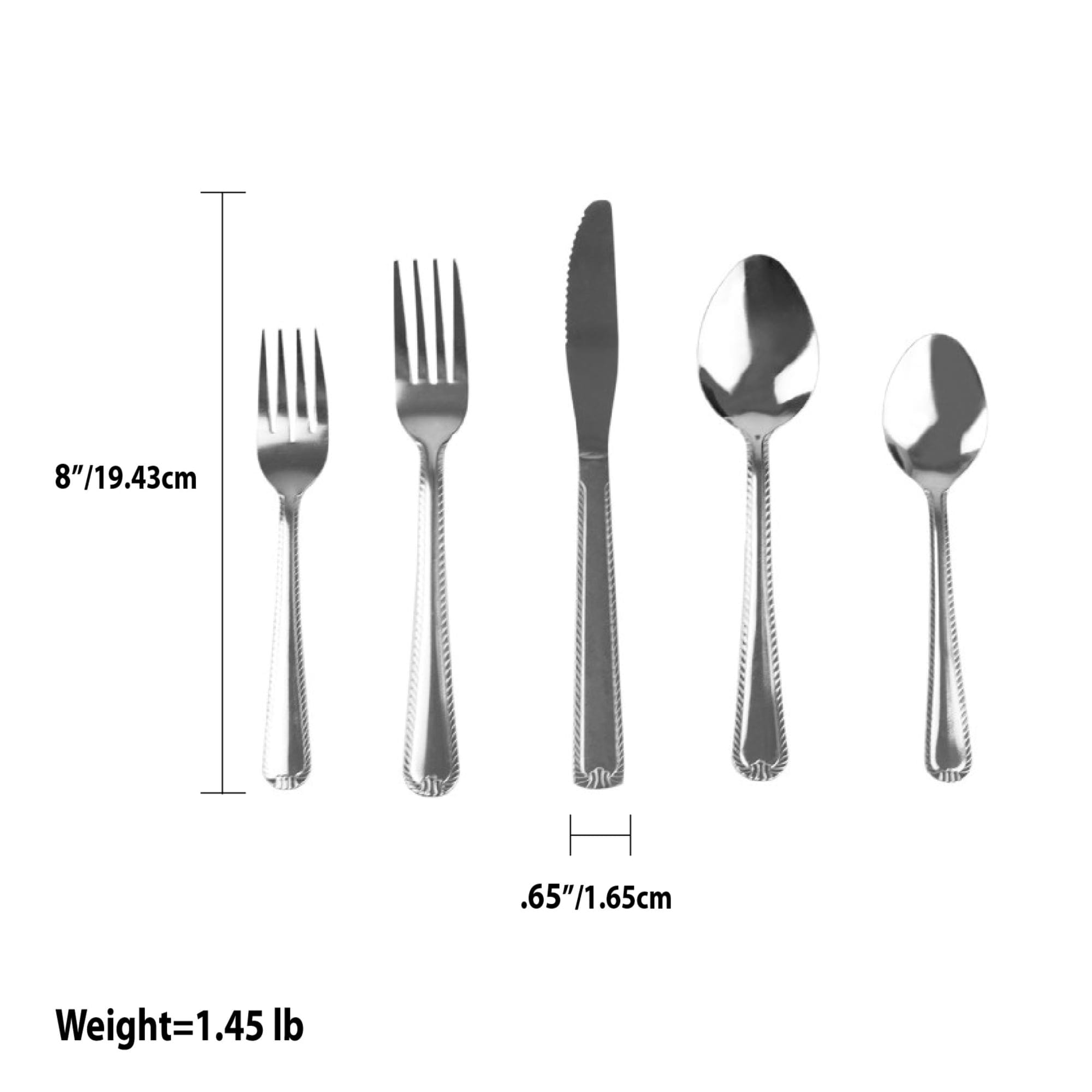 Home Basics Empire 20 Piece Flatware Set, Silver $8.00 EACH, CASE PACK OF 12