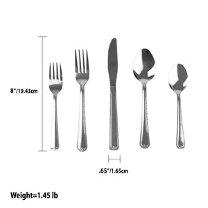 Home Basics Empire 20 Piece Flatware Set, Silver $8.00 EACH, CASE PACK OF 12