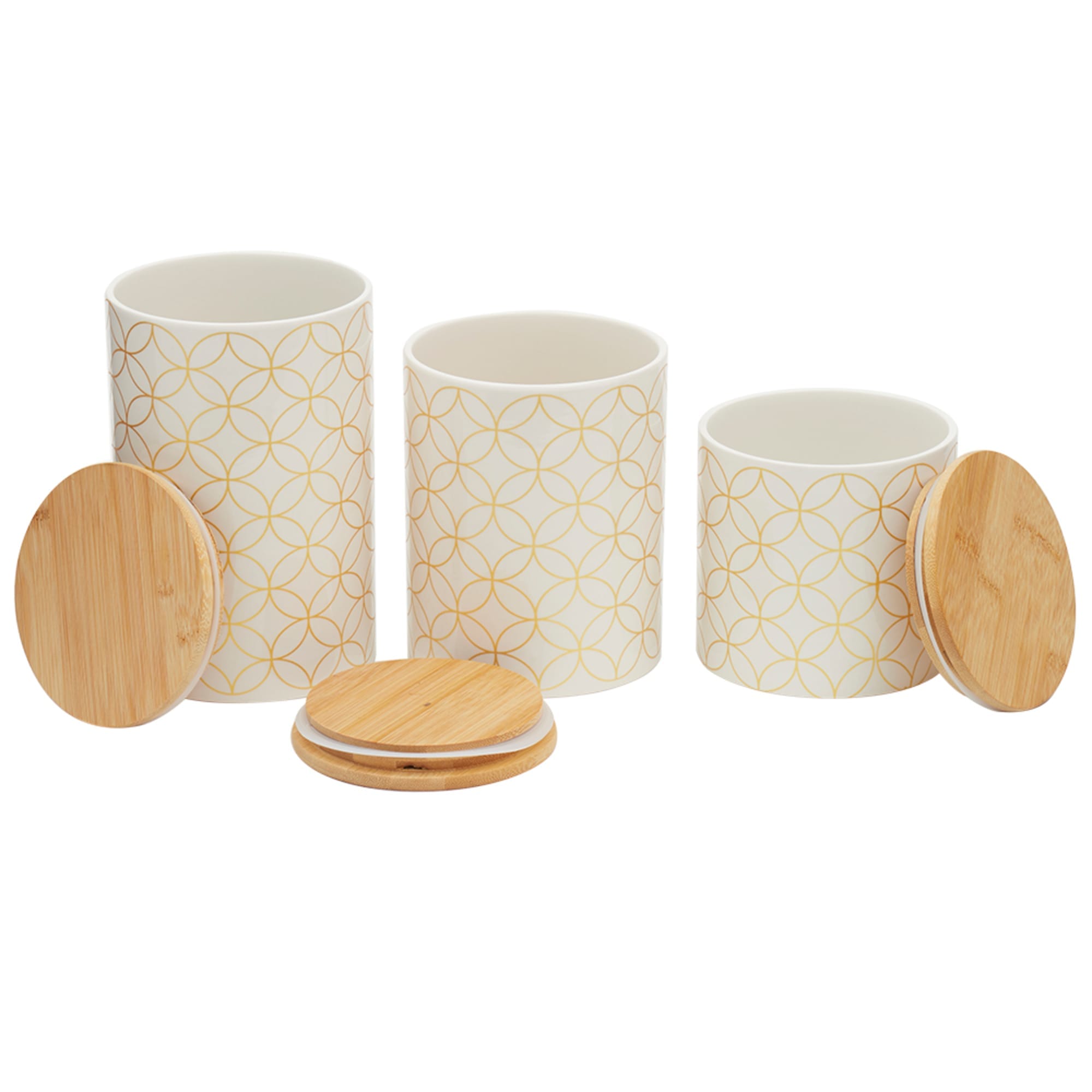 Home Basics Vescia 3 Piece Ceramic Canister Set with Bamboo Top, White
 $20.00 EACH, CASE PACK OF 3