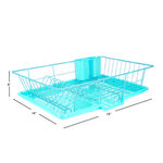 Load image into Gallery viewer, Home Basics 3 Piece Dish Drainer, Turquoise $10.00 EACH, CASE PACK OF 6
