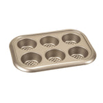 Load image into Gallery viewer, Home Basics Aurelia Non-Stick 6-Cup Carbon Steel Muffin Pan, Gold $5.00 EACH, CASE PACK OF 12
