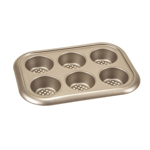 Home Basics Aurelia Non-Stick 6-Cup Carbon Steel Muffin Pan, Gold $5.00 EACH, CASE PACK OF 12