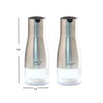 Load image into Gallery viewer, Home Basics 2-Piece 8.5 oz. Oil and Vinegar Set with See-Through Glass Base, Silver $6.50 EACH, CASE PACK OF 12
