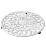 Load image into Gallery viewer, Home Basics Sunflower Heavy Weight Cast Iron Trivet, White $5.00 EACH, CASE PACK OF 6
