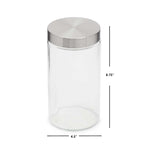 Load image into Gallery viewer, Home Basics Large 54 oz. Round Glass Canister with Air-Tight Stainless Steel Twist Top Lid, Clear $3.50 EACH, CASE PACK OF 12
