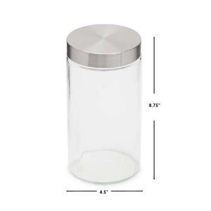 Home Basics Large 54 oz. Round Glass Canister with Air-Tight Stainless Steel Twist Top Lid, Clear $3.50 EACH, CASE PACK OF 12