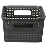 Load image into Gallery viewer, Home Basics  Medium Stackable Multi-Purpose Tightly Woven Plastic Basket with Cut-Out Handles - Assorted Colors
