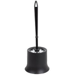 Load image into Gallery viewer, Home Basics Plastic Toilet Brush with Compact Holder, Black $4 EACH, CASE PACK OF 12
