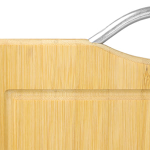 Home Basics 10" x 15" Bamboo Cutting Board with Juice Groove and Stainless Steel Handle $5.00 EACH, CASE PACK OF 12