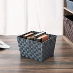 Load image into Gallery viewer, Home Basics Polyester Woven Strap Open Bin, Grey $5.00 EACH, CASE PACK OF 6
