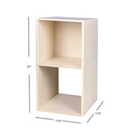 Load image into Gallery viewer, Home Basics Open and Enclosed 2 Cube MDF Storage Organizer,  Oak $18.00 EACH, CASE PACK OF 1
