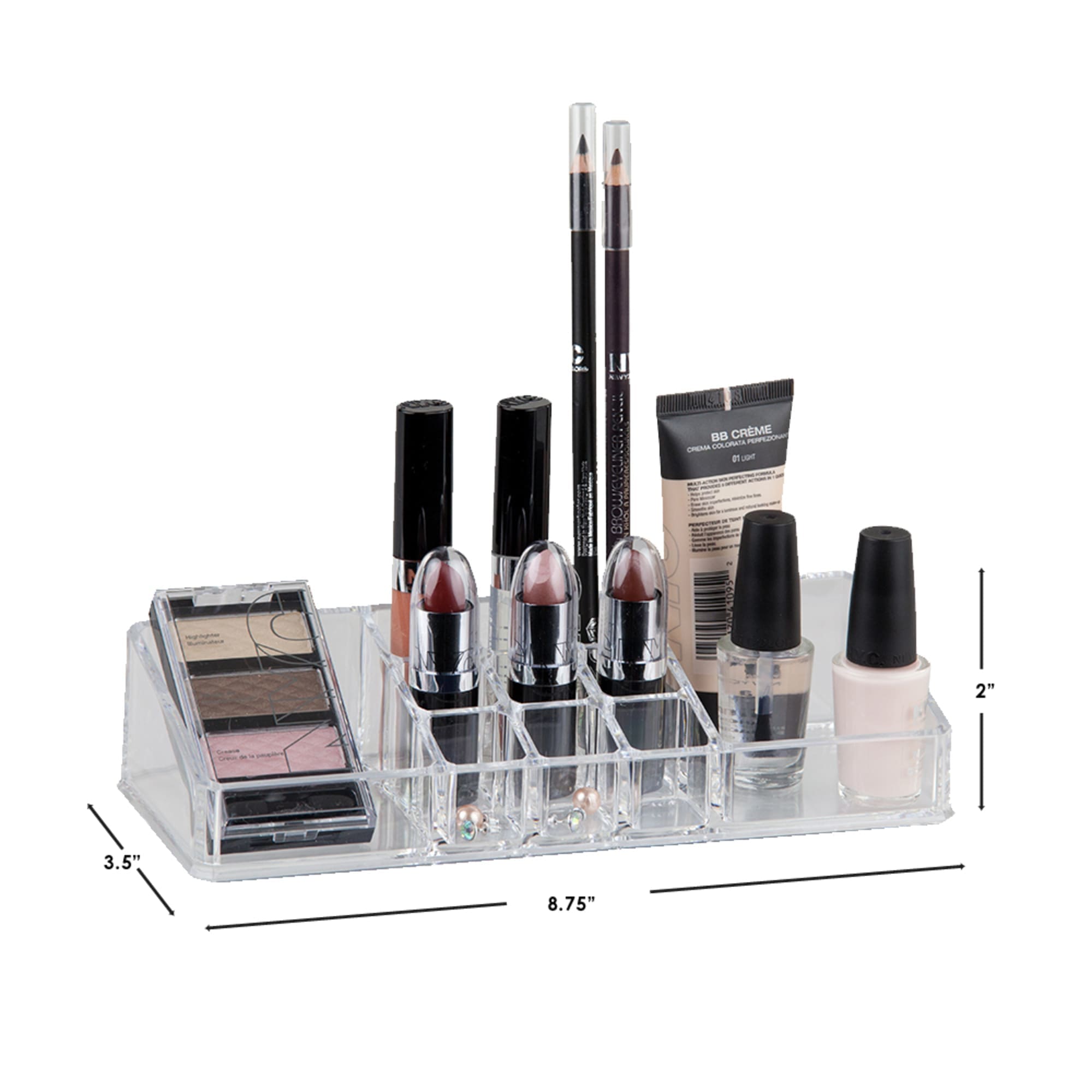 Home Basics Makeup Organizer, Clear $3.00 EACH, CASE PACK OF 12