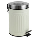 Load image into Gallery viewer, Home Basics 3 LT Embossed Ivory Step on Steel Waste Bin with Carrying Handle $8 EACH, CASE PACK OF 6
