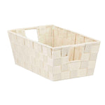 Load image into Gallery viewer, Home Basics Polyester Woven Strap Open Bin, Ivory $3.00 EACH, CASE PACK OF 6
