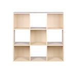 Load image into Gallery viewer, Home Basics Open and Enclosed  9 Cube MDF Storage Organizer, Oak $50.00 EACH, CASE PACK OF 1
