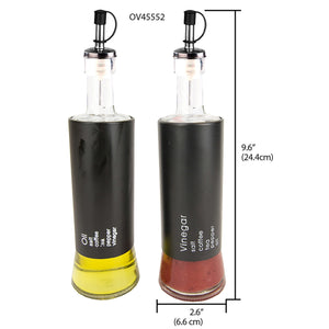 Home Basics Allaire Collection 2 Piece Oil and Vinegar Set, Black $5 EACH, CASE PACK OF 12