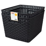 Load image into Gallery viewer, Home Basics Crossweave  14&quot; x 11.5&quot; x 8.75&quot; Multi-Purpose Stackable Plastic Storage Basket, (Pack of 2) - Assorted Colors
