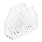Load image into Gallery viewer, Home Basics Lines Upright Cast Iron Napkin Holder, White $8.00 EACH, CASE PACK OF 6
