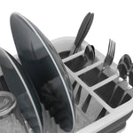 Load image into Gallery viewer, Home Basics Collapsible Silicone and Plastic Dish Rack, White/Grey $5.00 EACH, CASE PACK OF 12

