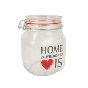 Home Basics Home is Where the Heart Is 34 oz. Glass Jar $2.50 EACH, CASE PACK OF 12