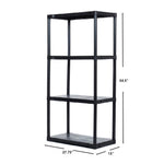 Load image into Gallery viewer, Home Basics 4 Tier Plastic Shelf, (55-inch), Black $30.00 EACH, CASE PACK OF 1
