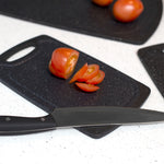 Load image into Gallery viewer, Home Basics 3 Piece Double Sided Granite  Look  Non-Slip Plastic Cutting Board Set with Deep Juice Groove and  Easy Grip Handle, Black $10.00 EACH, CASE PACK OF 6
