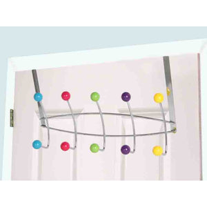 Home Basics 5 Dual Hook Over the Door Steel Organizing Rack, Multi-Color $6 EACH, CASE PACK OF 12