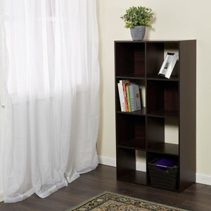 Home Basics Open and Enclosed 8 Cube MDF Storage Organizer, Espresso $50.00 EACH, CASE PACK OF 1
