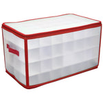 Load image into Gallery viewer, Home Basics Zippered 112 Ornament Storage Box, Red $10.00 EACH, CASE PACK OF 12
