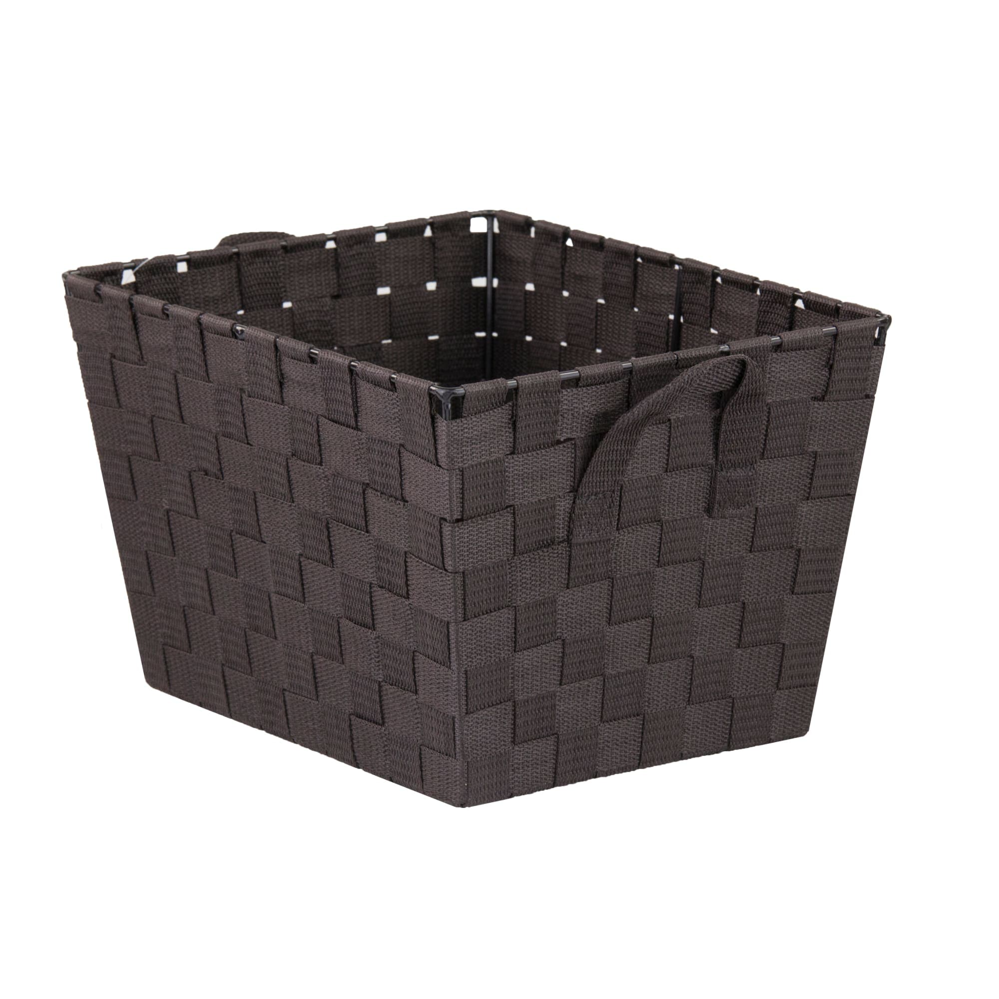 Home Basics Polyester Woven Strap Open Bin, Brown $5.00 EACH, CASE PACK OF 6