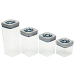 Load image into Gallery viewer, Michael Graves Design Twist &#39;N Lock 4 Piece Plastic Canister Set, Indigo $25.00 EACH, CASE PACK OF 6
