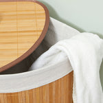 Load image into Gallery viewer, Home Basics Folding Corner Bamboo Hamper with Liner, Natural $15 EACH, CASE PACK OF 6
