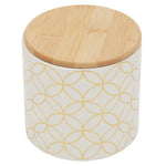 Load image into Gallery viewer, Home Basics Vescia Small Ceramic Canister with Bamboo Top $5.00 EACH, CASE PACK OF 12
