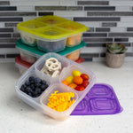 Load image into Gallery viewer, Home Basics Four Compartment Plastic Food Storage Container Set, (Set of 8), Multi-Color $6 EACH, CASE PACK OF 12
