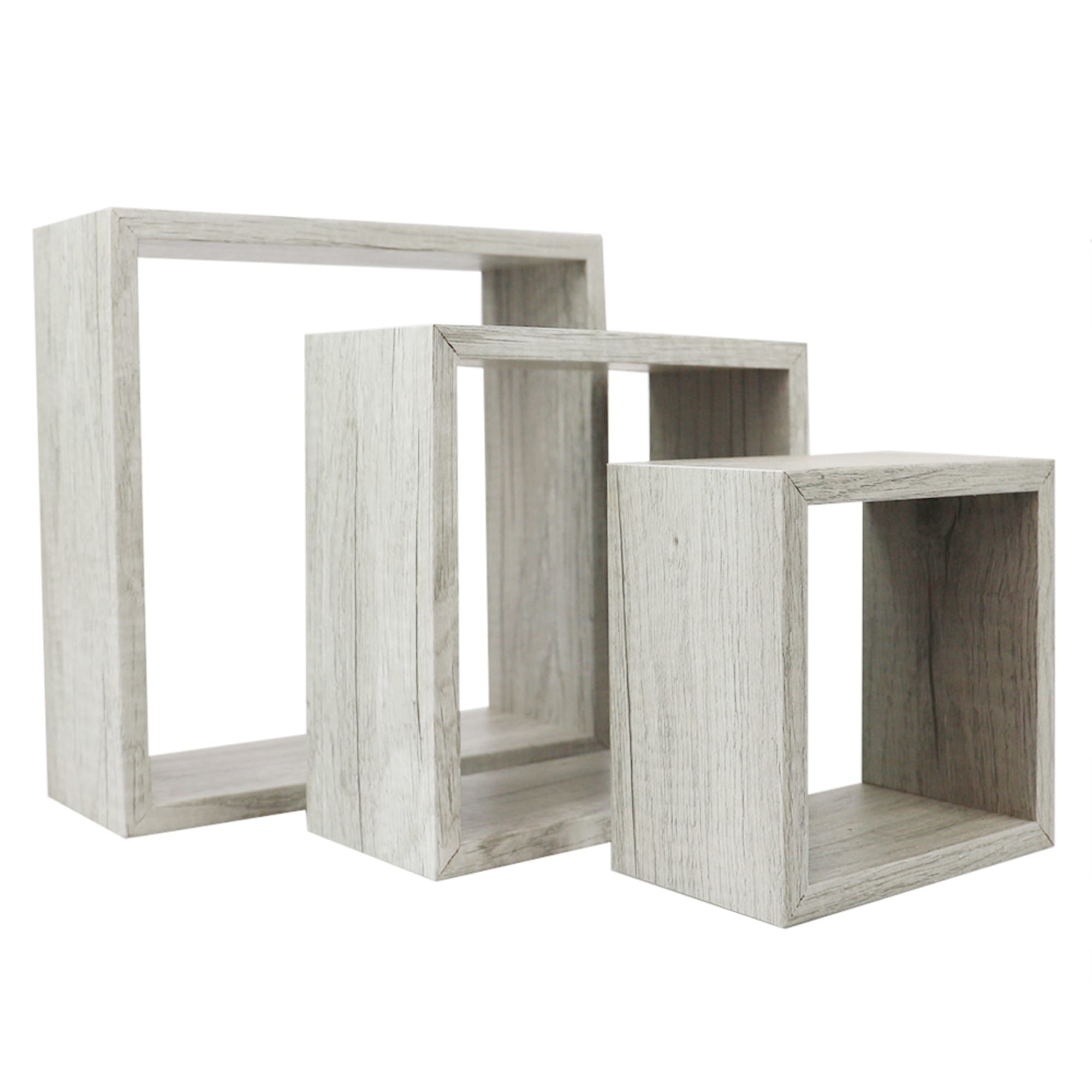 Home Basics 3 Piece MDF Floating Wall Cubes, Grey $12.00 EACH, CASE PACK OF 6
