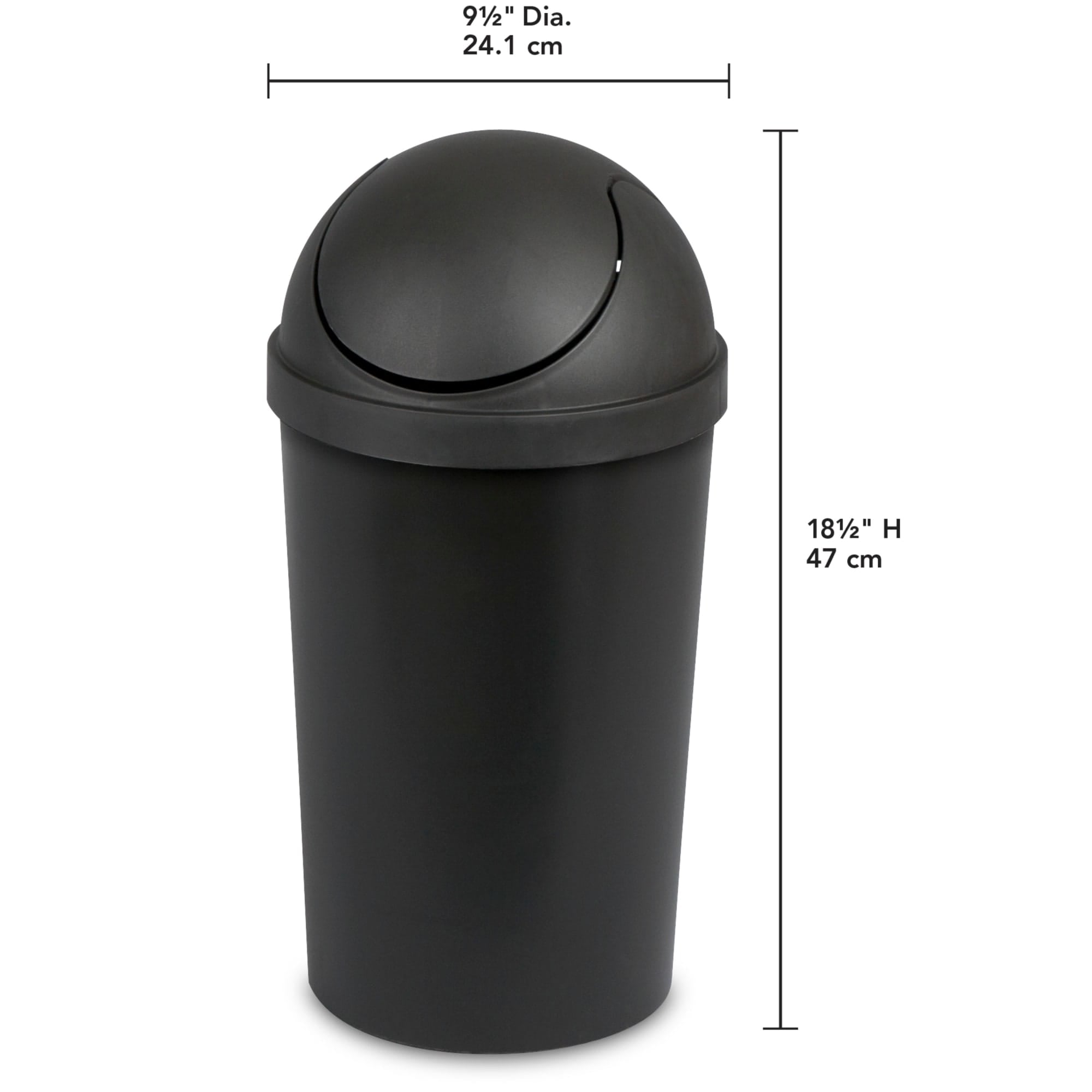 Sterilite 3 Gallon / 11.4 Liter Round SwingTop Wastebasket Black $7.00 EACH, CASE PACK OF 6